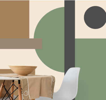 自然色彩几何艺术壁画 - TenStickers