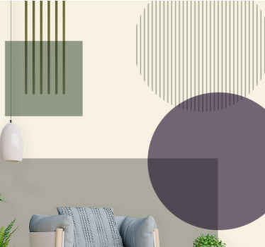Soft geometric forms Abstract Wall Murals - TenStickers
