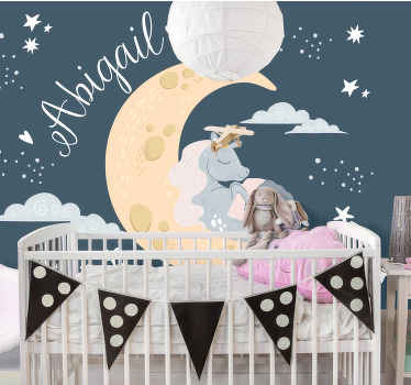 Grå baby enhjørning fantasi fototapet - TenStickers