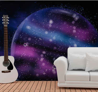 Murais de parede de galáxia abstrata de planeta bola - TenStickers