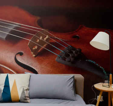 ρετρό στυλ σχεδίασης βιολιού τοιχογραφία τοίχου vintage - TenStickers