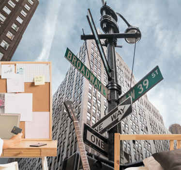 New York street view sign new york wall mural - TenStickers