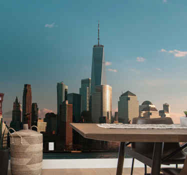 曼哈顿日落纽约壁画 - TenStickers