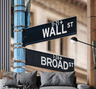 New york wall street sign  wall mural - TenStickers