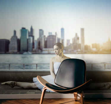 在纽约摩天大楼上跳舞 纽约壁画 - TenStickers