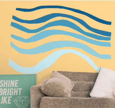 Pastel color waves abstract Kids wall Murals - TenStickers