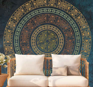 Tapisserie mandala agencements géométriques complexes - TenStickers