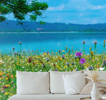 "cottagecore" bahar gölü doğa duvar kağıdı - TenStickers