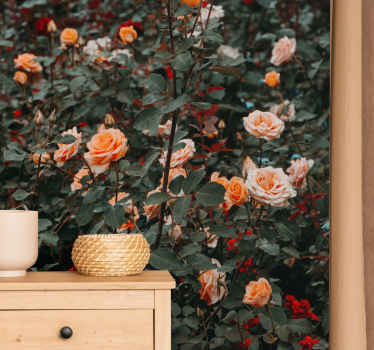 Rose "cottagecore" garden nature wall mural - TenStickers