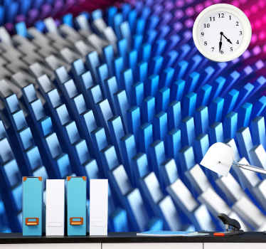 Fotomural 3D Ondas abstractas de colores - TenVinilo