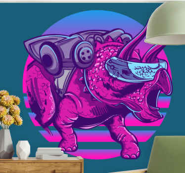 动物墙壁画未来派三角龙 - TenStickers