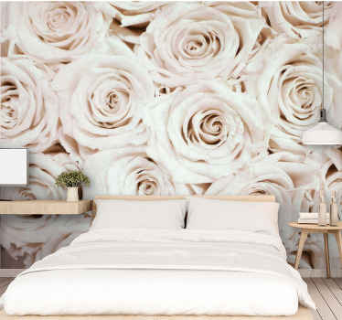 Elegant flower design rose wall mural - TenStickers