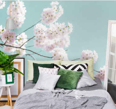 Copac alb cu fototapet bokeh - TenStickers