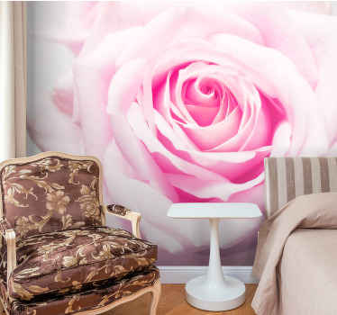 Elegant big pink rose wall mural - TenStickers