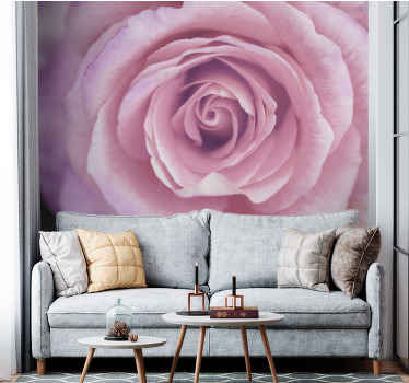 Elegant gigantisk pink rose design fototapet - TenStickers