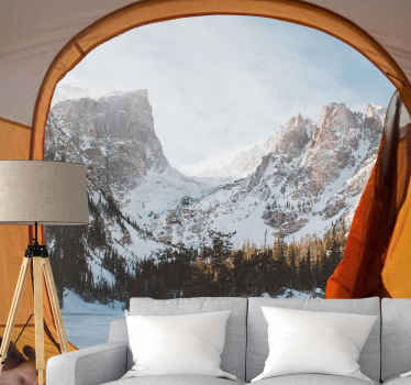 Snødekt fjell på karpe fototapet 3d - Tenstickers