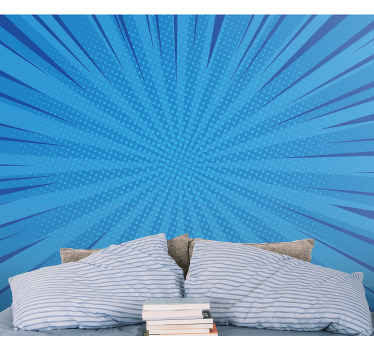 Blue pop comic background vintage wall mural - TenStickers