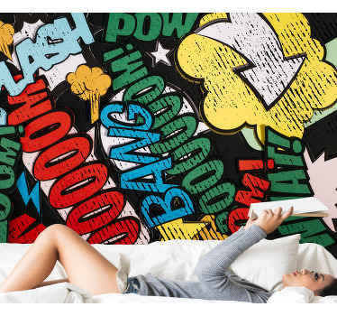 Comic designs vintage wall mural - TenStickers