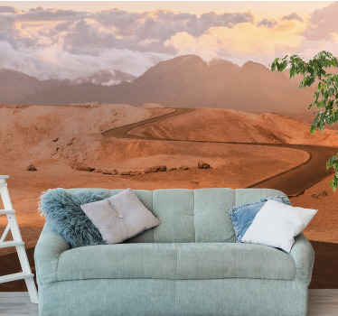 Papier peint salon Fantastique route du désert - TenStickers