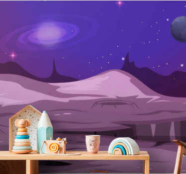 Landskab alien planet børn fototapeter - TenStickers