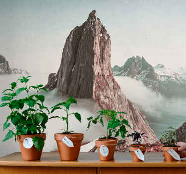 Fjell med tåke norge fototapet fjell - Tenstickers