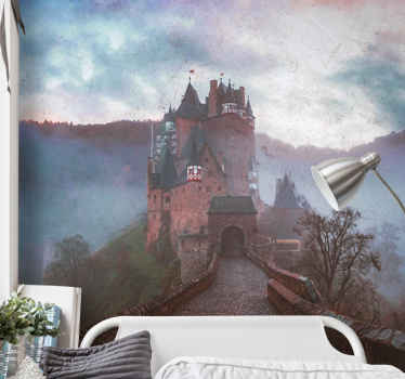 Dark Forest Castle Forest Wall Mural - TenStickers
