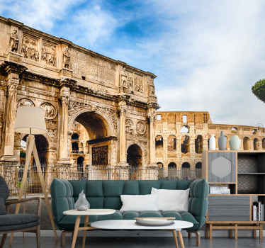 Fotomural ciudad Coliseo y arco de constantino - TenVinilo