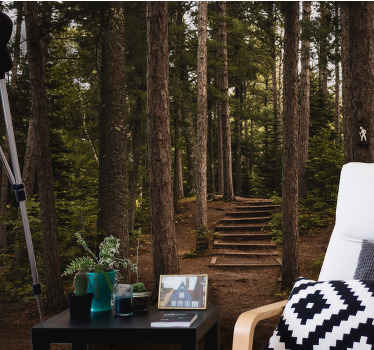 ψηλό δάσος φύση δέντρο τοιχογραφία - TenStickers