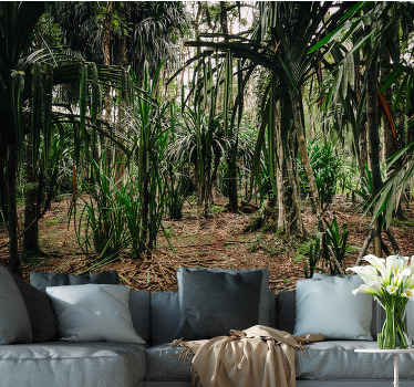 τροπικό δάσος με βάθη δέντρο τοιχογραφία - TenStickers