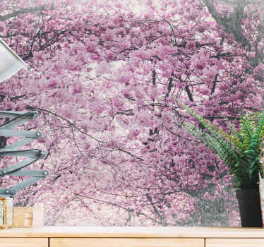 鮮やかな桜の木の壁画 - TENSTICKERS