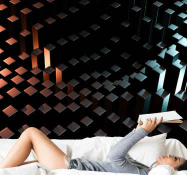 Fotomural 3D Textura de cajas cuadradas 3d - TenVinilo