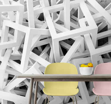 Geometric Abstract 3D Effect 3D Wall Mural - TenStickers