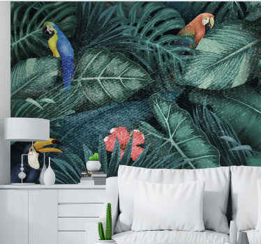 Lush Tropical Paradise jungle wall mural - TenStickers