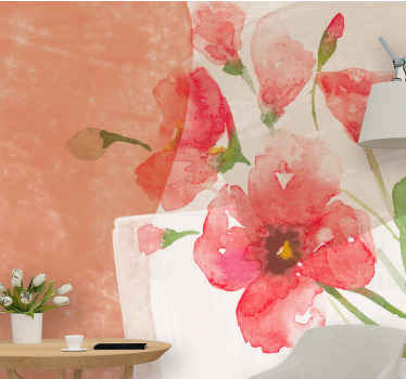 Virág falfestmények - virágos akvarell minták - TenStickers