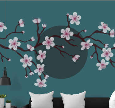 Cseresznyefa ága vintage falikép - TenStickers