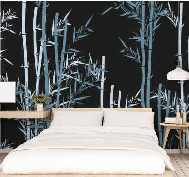 Bambu yaprakları tasarım doğa duvar kağıdı - TenStickers