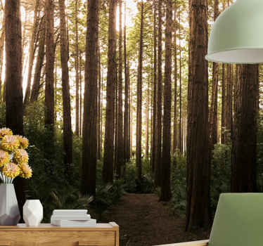 Djup skogsväg trädmålning - Tenstickers