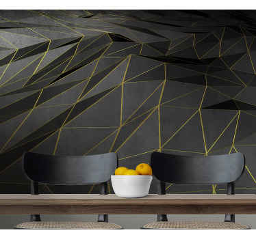 Papier peint 3D Noir et or moderne - TenStickers