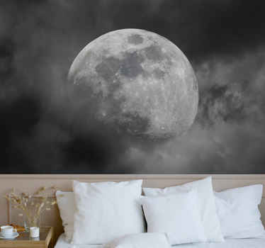 空间设计灰色星球太空壁画 - TenStickers