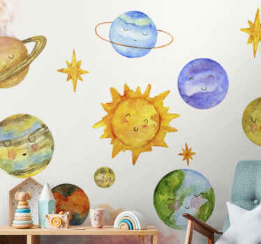 Watercolor Space space wall mural - TenStickers