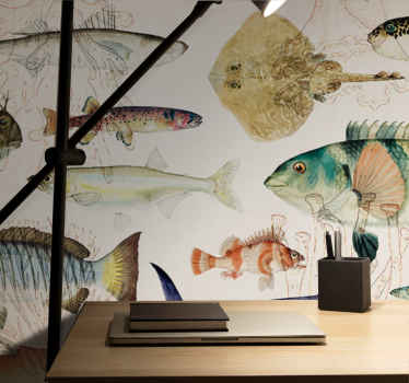 Fototapete Kinderzimmer Wassermann-muster - TenStickers