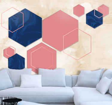 Pastel hexagons geometric Abstract Wall Murals - TenStickers