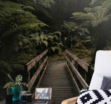 Papier peint nature Pont "nature" dans la forêt - TenStickers