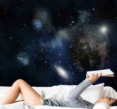 Kaunis näkymä avaruuteen ja planeetalle avaruus tapetti - Tenstickers