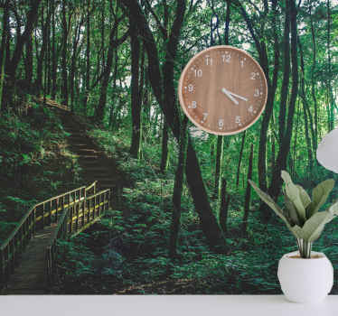 όμορφο πράσινο δέντρο τοπίο τοιχογραφία - TenStickers