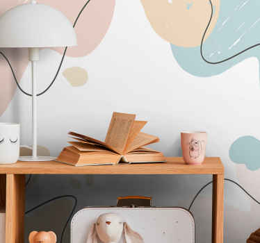 "Grunge Style" abstract shapes wall mural - TenStickers