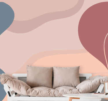 Soft wall art colours living room wall mural - TenStickers