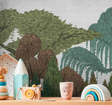 Vintažinis miško vaizdas miško sienos freska - „Tenstickers“