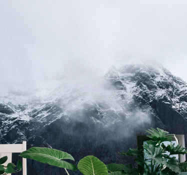 Mountain tops over the clouds wall mural - TenStickers