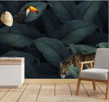 Dzsungel éjszakai erdő falfestménye - TenStickers